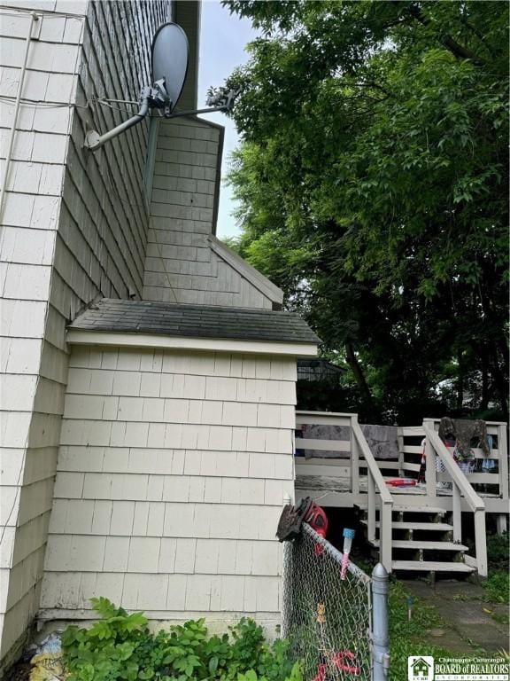 51 Fairmount Ave, Jamestown, NY 14701 - view of side of home featuring a wooden deck