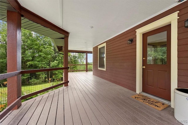 wooden deck with a porch