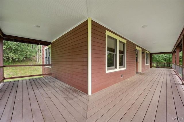 deck with covered porch