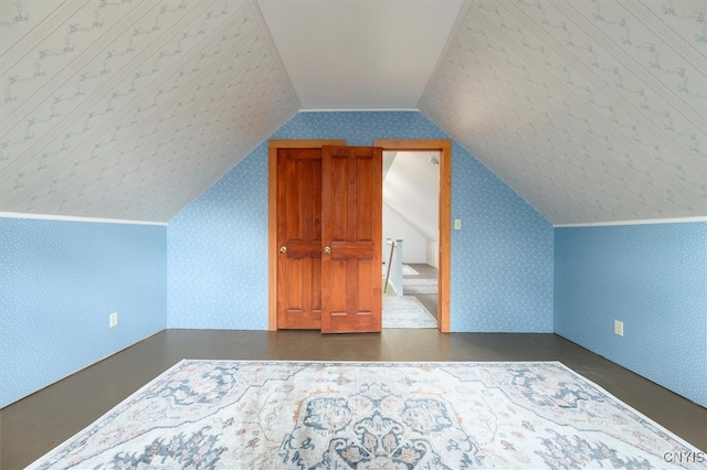 bonus room featuring lofted ceiling