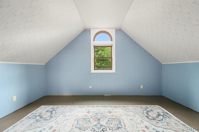 bonus room featuring lofted ceiling