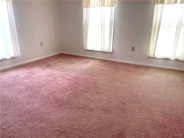 spare room featuring light colored carpet