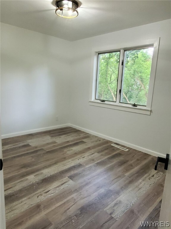 empty room with hardwood / wood-style floors