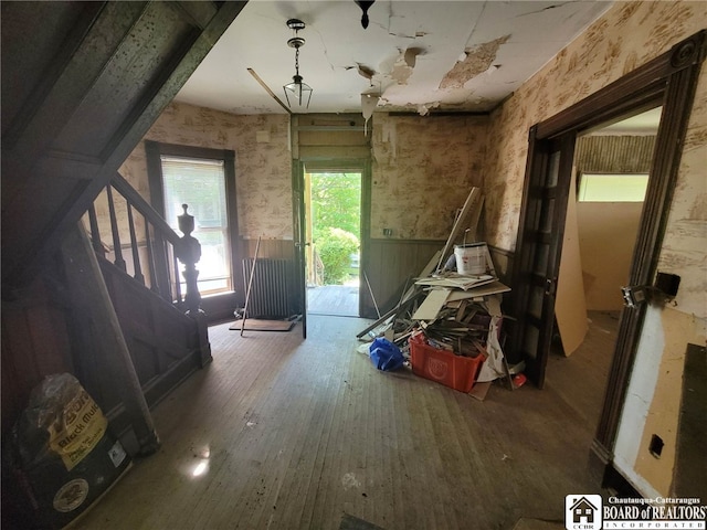 misc room featuring wood-type flooring