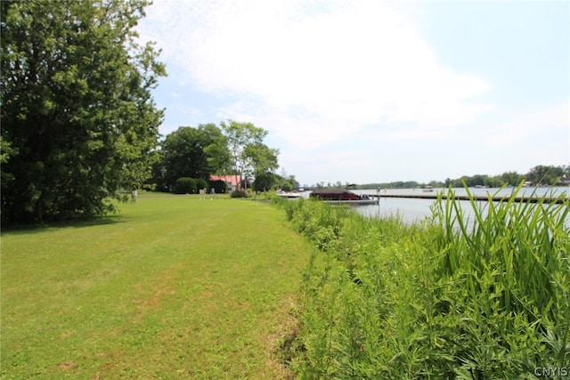 view of yard featuring a water view