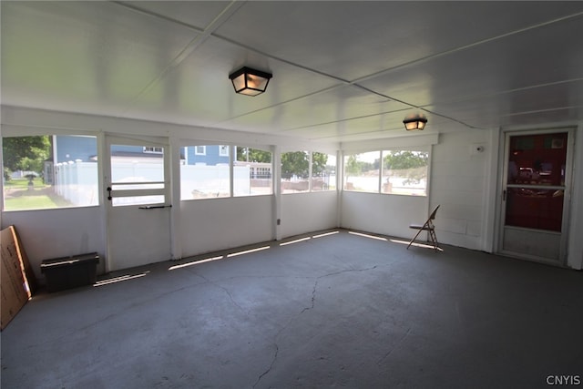 view of unfurnished sunroom