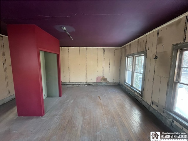 interior space with wood-type flooring and plenty of natural light