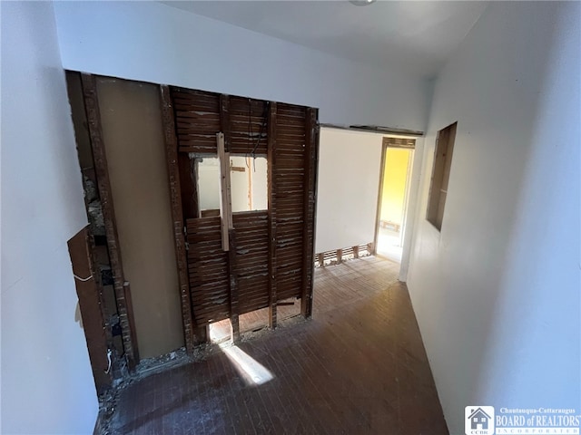 interior space with hardwood / wood-style flooring