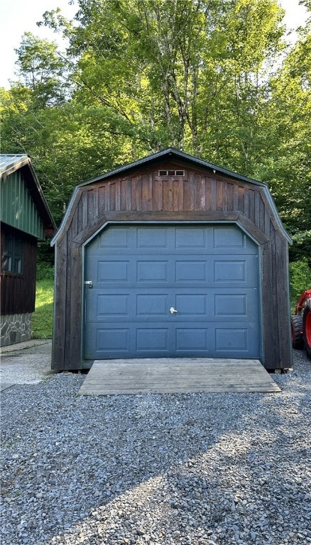 view of garage