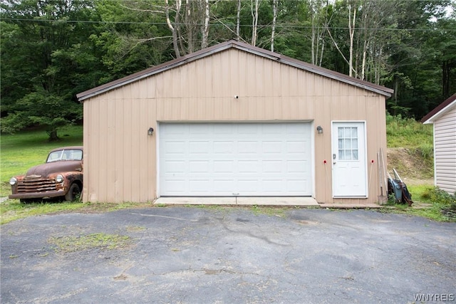 view of garage