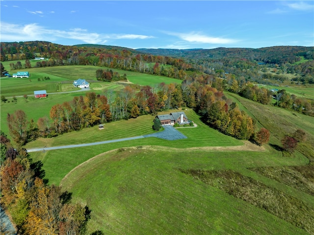 bird's eye view with a rural view