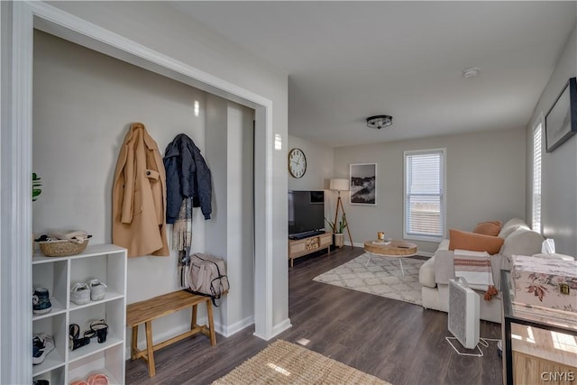 interior space featuring dark hardwood / wood-style floors