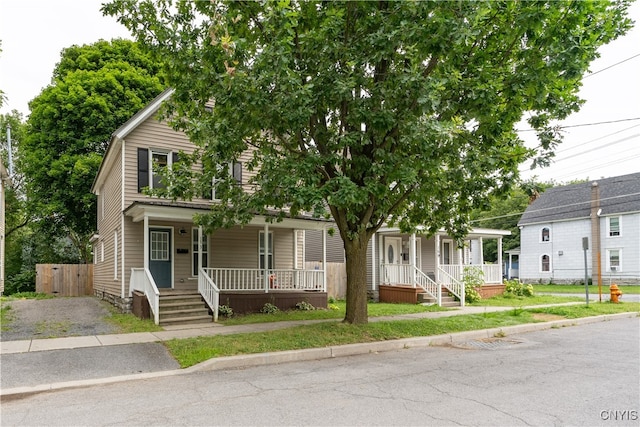 view of front of house with covered porch