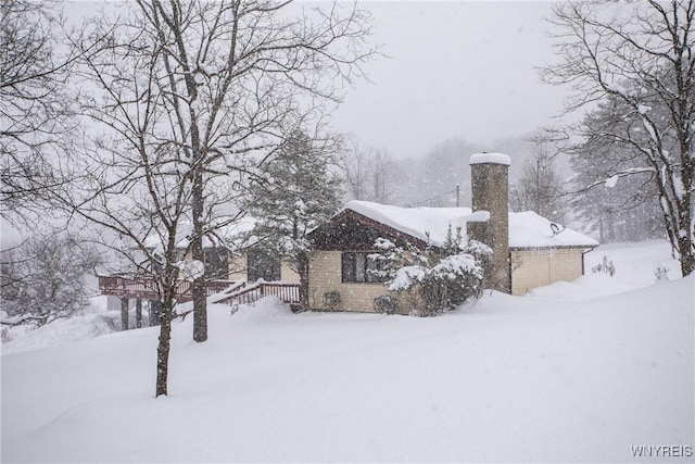 view of snowy exterior