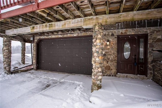 view of garage