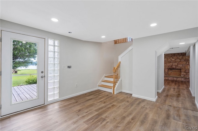 interior space featuring light hardwood / wood-style flooring