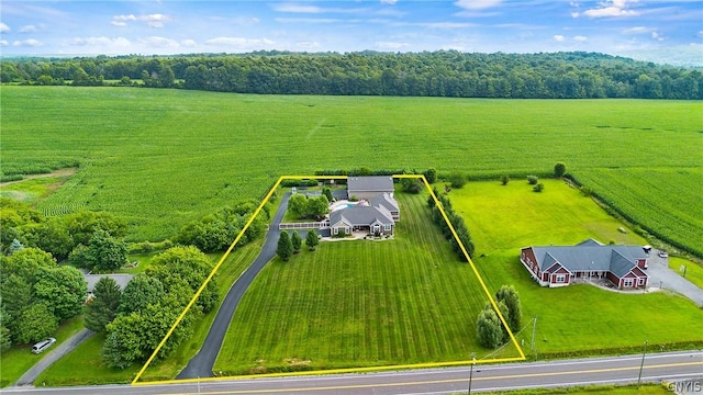 drone / aerial view featuring a rural view