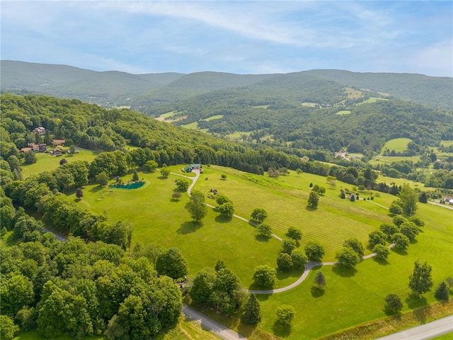 bird's eye view featuring a mountain view