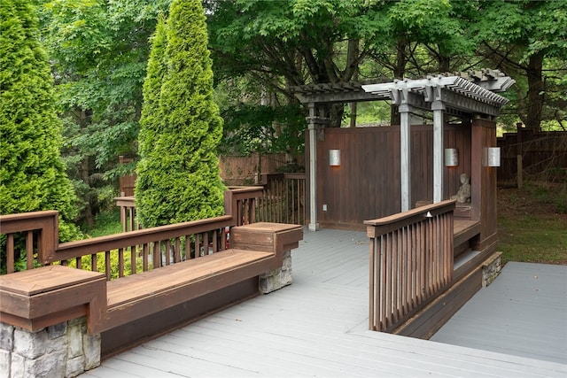 deck with a pergola