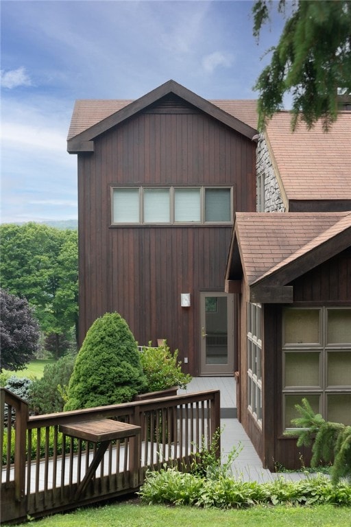 exterior space with a wooden deck