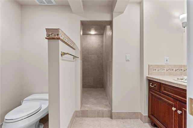 94 Overlook Dr, Andes, NY 13731 - full bath featuring vanity, tiled shower, toilet, and baseboards
