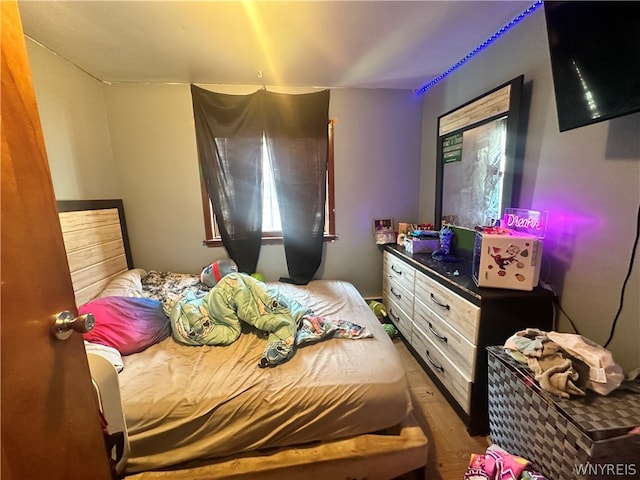 bedroom featuring wood-type flooring