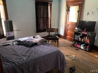 bedroom featuring wood-type flooring