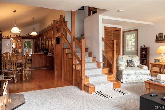 living room with hardwood / wood-style floors