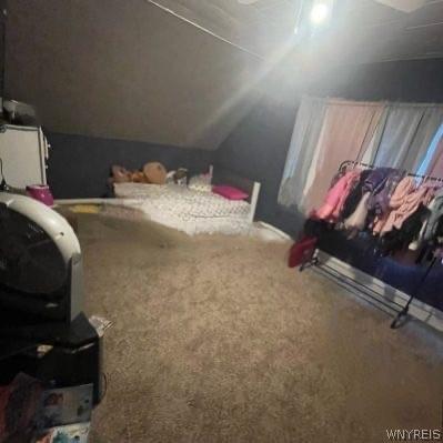 81 Moreland St, Buffalo, NY 14206 - carpeted bedroom featuring vaulted ceiling
