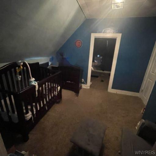 81 Moreland St, Buffalo, NY 14206 - carpeted bedroom featuring lofted ceiling