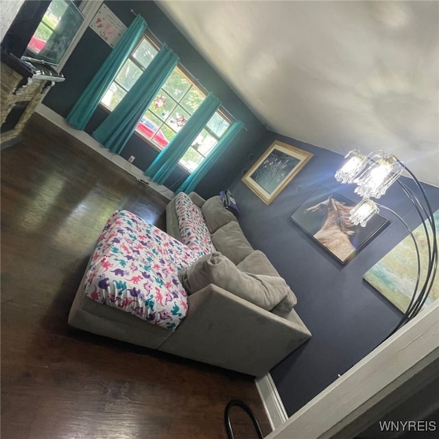 81 Moreland St, Buffalo, NY 14206 - interior space featuring vaulted ceiling and wood finished floors