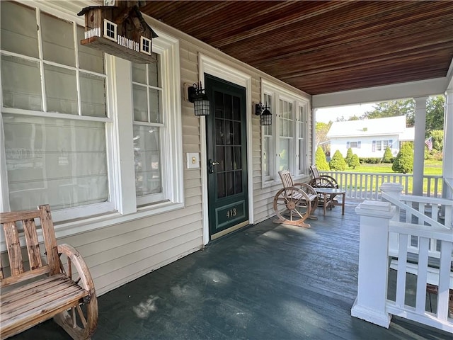 exterior space with covered porch