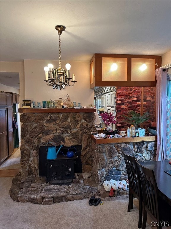 interior space with an inviting chandelier