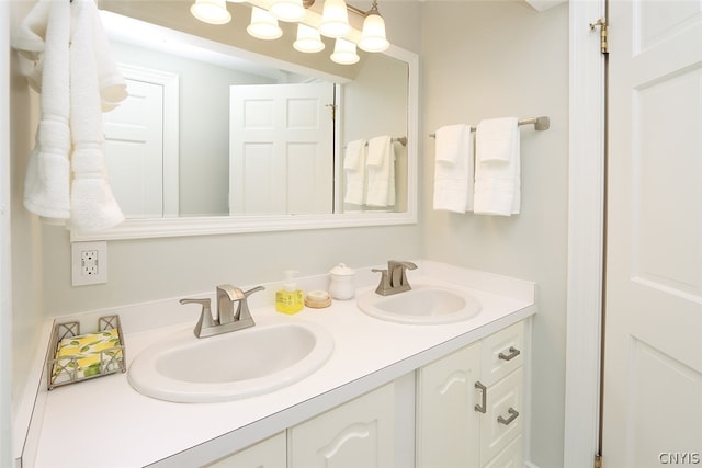 bathroom featuring double sink vanity