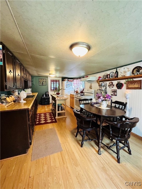 dining room with light wood-type flooring