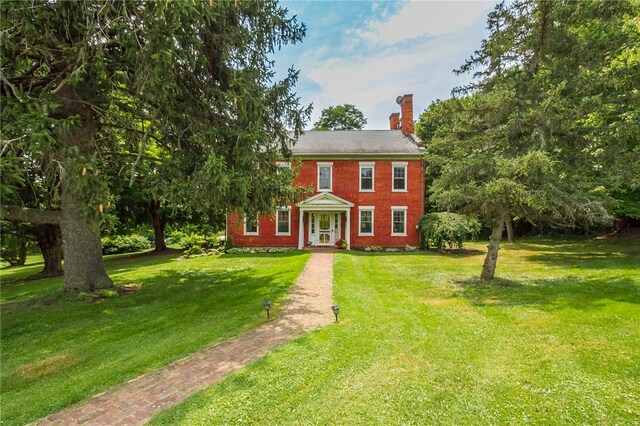 colonial house with a front yard