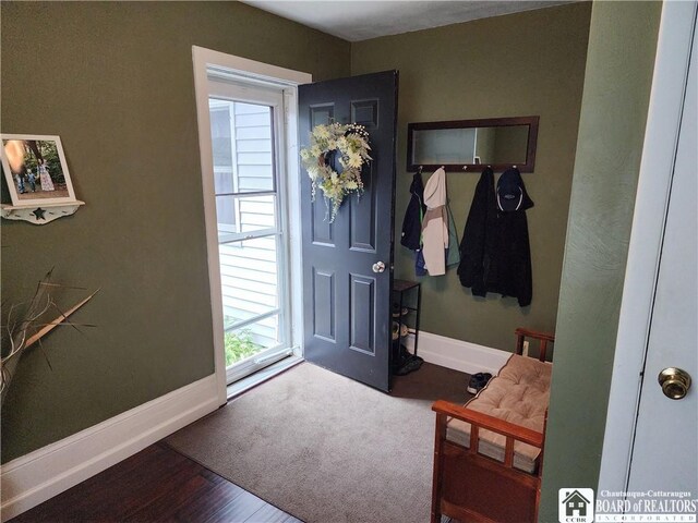 foyer entrance with wood-type flooring