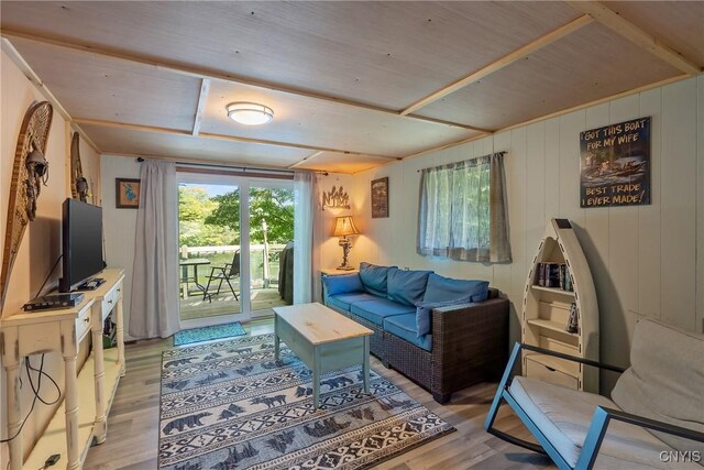 living room with light wood-type flooring