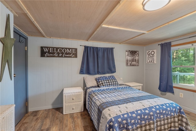 bedroom featuring hardwood / wood-style flooring