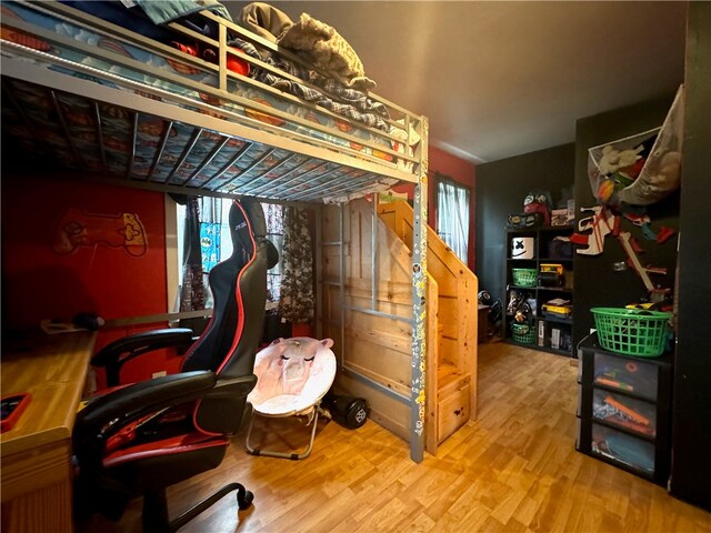 bedroom featuring light hardwood / wood-style floors