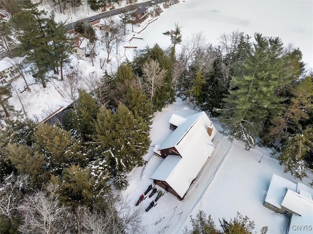 view of snowy aerial view