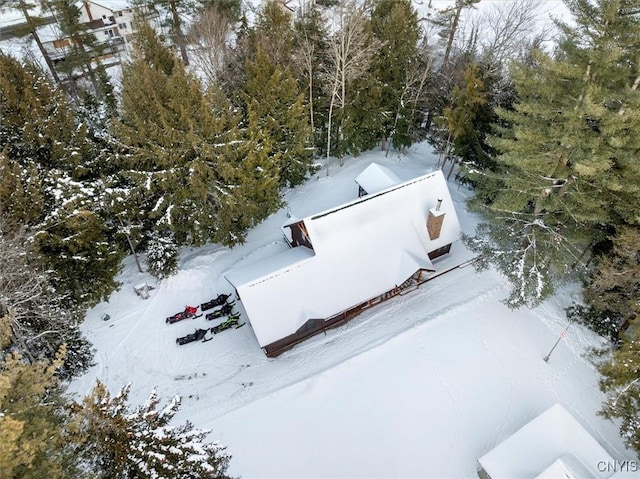 view of snowy aerial view