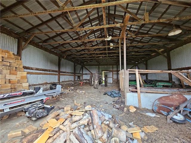 miscellaneous room featuring metal wall