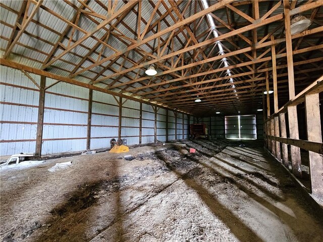 garage featuring metal wall
