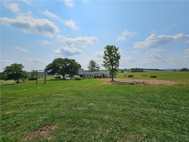 view of yard with a rural view