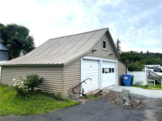 view of garage