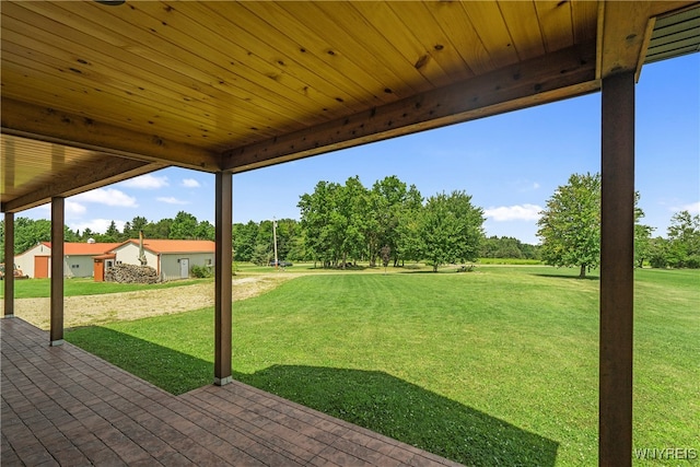 view of yard featuring a patio area