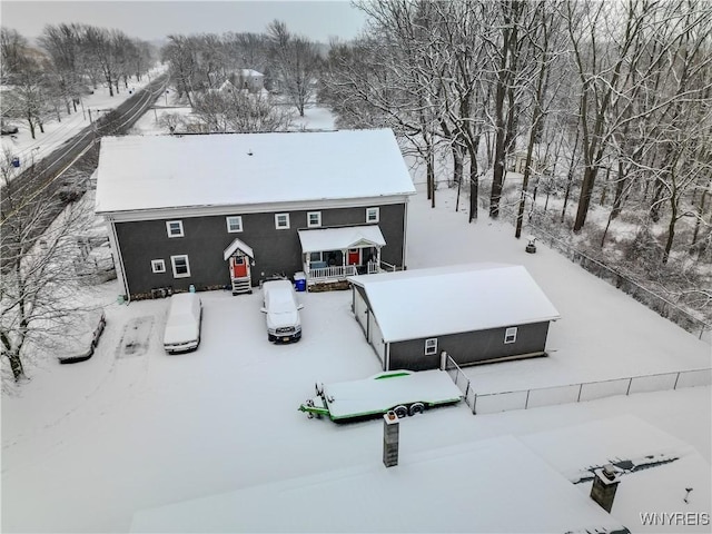 view of snowy aerial view