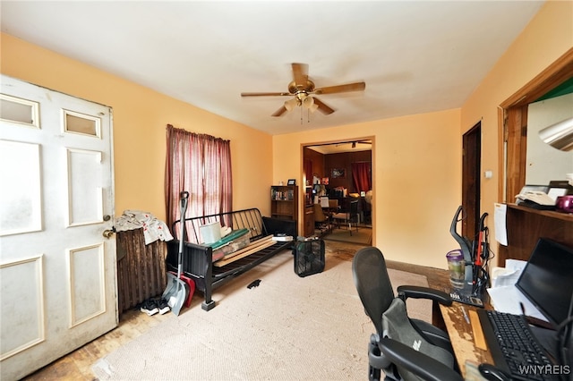 office featuring ceiling fan