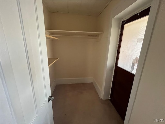 view of walk in closet